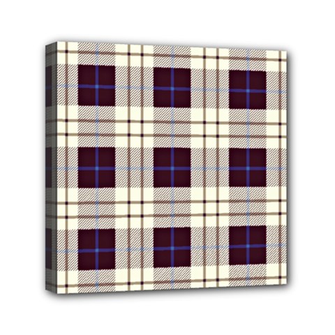 Gray, Purple And Blue Plaids Mini Canvas 6  X 6  (stretched) by ConteMonfrey