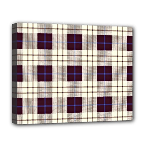 Gray, Purple And Blue Plaids Deluxe Canvas 20  X 16  (stretched) by ConteMonfrey