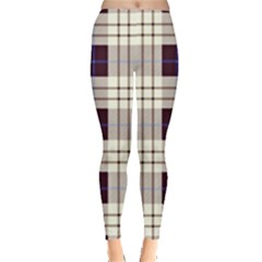 Gray, Purple And Blue Plaids Leggings  by ConteMonfrey