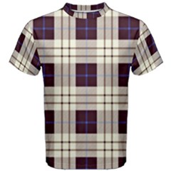 Gray, Purple And Blue Plaids Men s Cotton Tee by ConteMonfrey