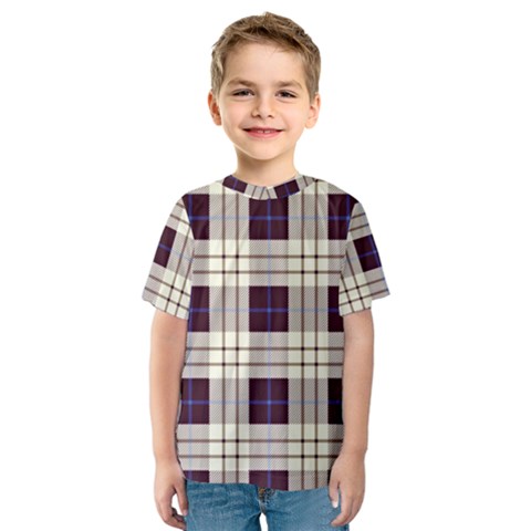 Gray, Purple And Blue Plaids Kids  Sport Mesh Tee by ConteMonfrey