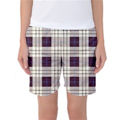 Gray, Purple And Blue Plaids Women s Basketball Shorts by ConteMonfrey