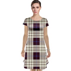 Gray, Purple And Blue Plaids Cap Sleeve Nightdress by ConteMonfrey