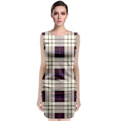 Gray, Purple And Blue Plaids Classic Sleeveless Midi Dress by ConteMonfrey