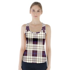 Gray, Purple And Blue Plaids Racer Back Sports Top by ConteMonfrey