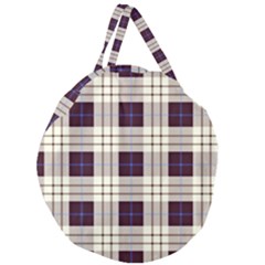 Gray, Purple And Blue Plaids Giant Round Zipper Tote by ConteMonfrey