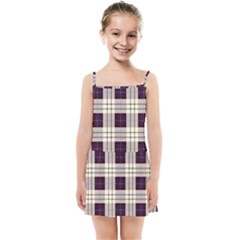 Gray, Purple And Blue Plaids Kids  Summer Sun Dress by ConteMonfrey