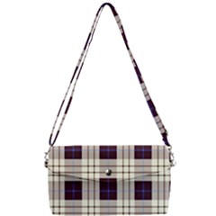 Gray, Purple And Blue Plaids Removable Strap Clutch Bag by ConteMonfrey