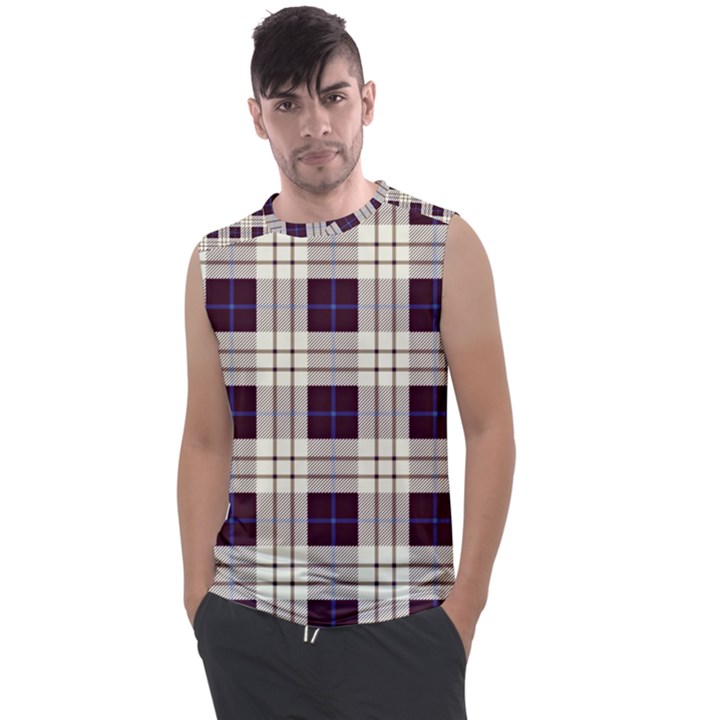 Gray, purple and blue plaids Men s Regular Tank Top