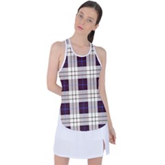 Gray, Purple And Blue Plaids Racer Back Mesh Tank Top by ConteMonfrey