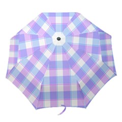 Cotton Candy Plaids - Blue, Pink, White Folding Umbrellas by ConteMonfrey