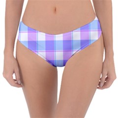 Cotton Candy Plaids - Blue, Pink, White Reversible Classic Bikini Bottoms by ConteMonfrey