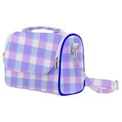 Cotton Candy Plaids - Blue, Pink, White Satchel Shoulder Bag by ConteMonfrey