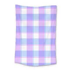 Cotton Candy Plaids - Blue, Pink, White Small Tapestry by ConteMonfrey