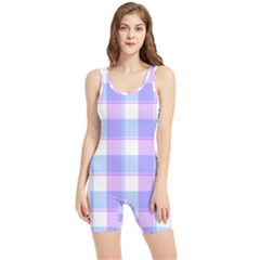 Cotton Candy Plaids - Blue, Pink, White Women s Wrestling Singlet by ConteMonfrey