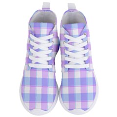 Cotton Candy Plaids - Blue, Pink, White Women s Lightweight High Top Sneakers by ConteMonfrey