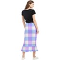 Cotton candy plaids - Blue, pink, white Maxi Fishtail Chiffon Skirt View2