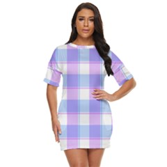 Cotton Candy Plaids - Blue, Pink, White Just Threw It On Dress by ConteMonfrey