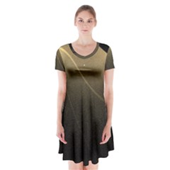 Lightfocus Short Sleeve V-neck Flare Dress by Sparkle