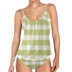 Green Tea Plaids - Green White Tankini Set by ConteMonfrey