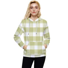 Green Tea Plaids - Green White Women s Lightweight Drawstring Hoodie by ConteMonfrey