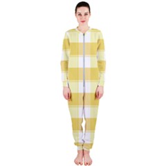 Cute Plaids White Yellow Onepiece Jumpsuit (ladies) by ConteMonfrey