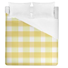 Cute Plaids White Yellow Duvet Cover (queen Size)