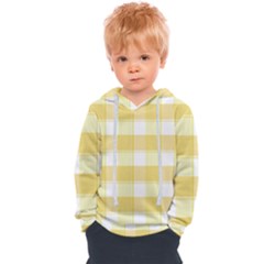 Cute Plaids White Yellow Kids  Overhead Hoodie by ConteMonfrey