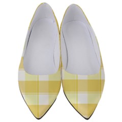 Cute Plaids White Yellow Women s Low Heels by ConteMonfrey