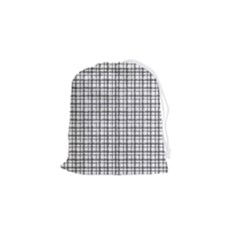 Small White Lines - Plaids Drawstring Pouch (small) by ConteMonfrey