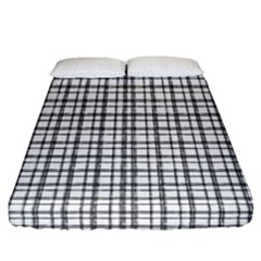 Small White Lines - Plaids Fitted Sheet (queen Size) by ConteMonfrey