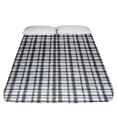 Small White Lines - Plaids Fitted Sheet (king Size) by ConteMonfrey