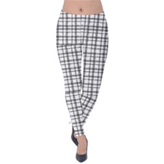 Small White Lines - Plaids Velvet Leggings by ConteMonfrey