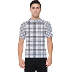 Small White Lines - Plaids Men s Short Sleeve Rash Guard by ConteMonfrey