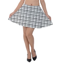 Small White Lines - Plaids Velvet Skater Skirt by ConteMonfrey