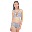 Small White Lines - Plaids Cage Up Bikini Set View1