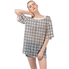 Small White Lines - Plaids Oversized Chiffon Top by ConteMonfrey