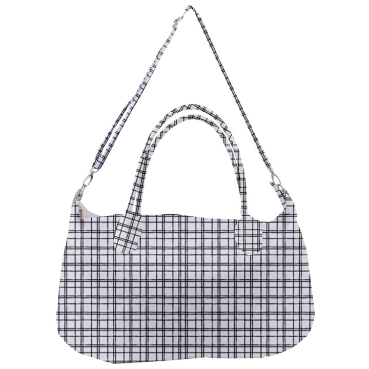 Small White Lines - Plaids Removal Strap Handbag