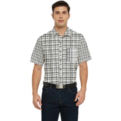 Small White Lines - Plaids Men s Short Sleeve Pocket Shirt  by ConteMonfrey