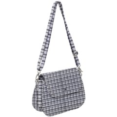 Small White Lines - Plaids Saddle Handbag by ConteMonfrey