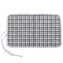 Small White Lines - Plaids Pen Storage Case (m) by ConteMonfrey