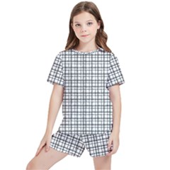 Small White Lines - Plaids Kids  Tee And Sports Shorts Set by ConteMonfrey