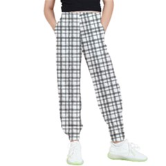 Small White Lines - Plaids Kids  Elastic Waist Pants by ConteMonfrey