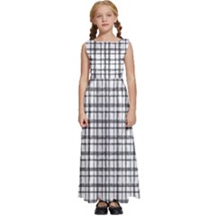 Small White Lines - Plaids Kids  Satin Sleeveless Maxi Dress