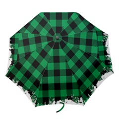 Black And Green Modern Plaids Folding Umbrellas by ConteMonfrey