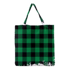 Black And Green Modern Plaids Grocery Tote Bag by ConteMonfrey