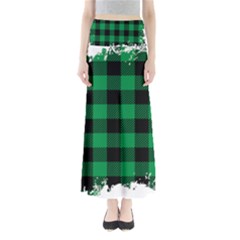 Black And Green Modern Plaids Full Length Maxi Skirt by ConteMonfrey