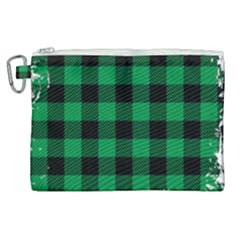 Black And Green Modern Plaids Canvas Cosmetic Bag (xl) by ConteMonfrey