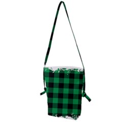 Black And Green Modern Plaids Folding Shoulder Bag by ConteMonfrey