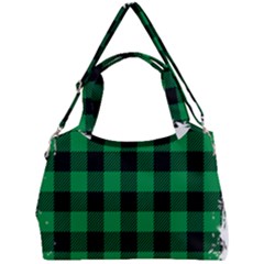 Black And Green Modern Plaids Double Compartment Shoulder Bag by ConteMonfrey